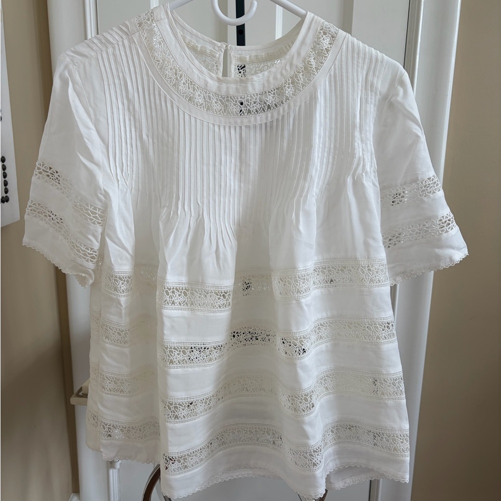 Alexis White Lace Detail Blouse